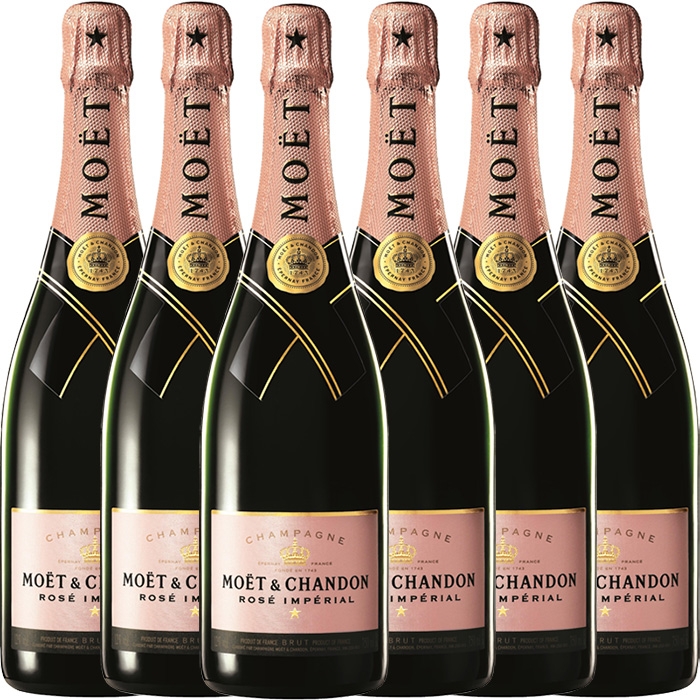 Pakket met 6 flessen à 75CL Moët & Chandon Brut Rosé Impérial 