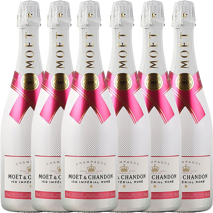 Pakket met 6 flessen à 75CL Moët & Chandon Ice Impérial Rosé