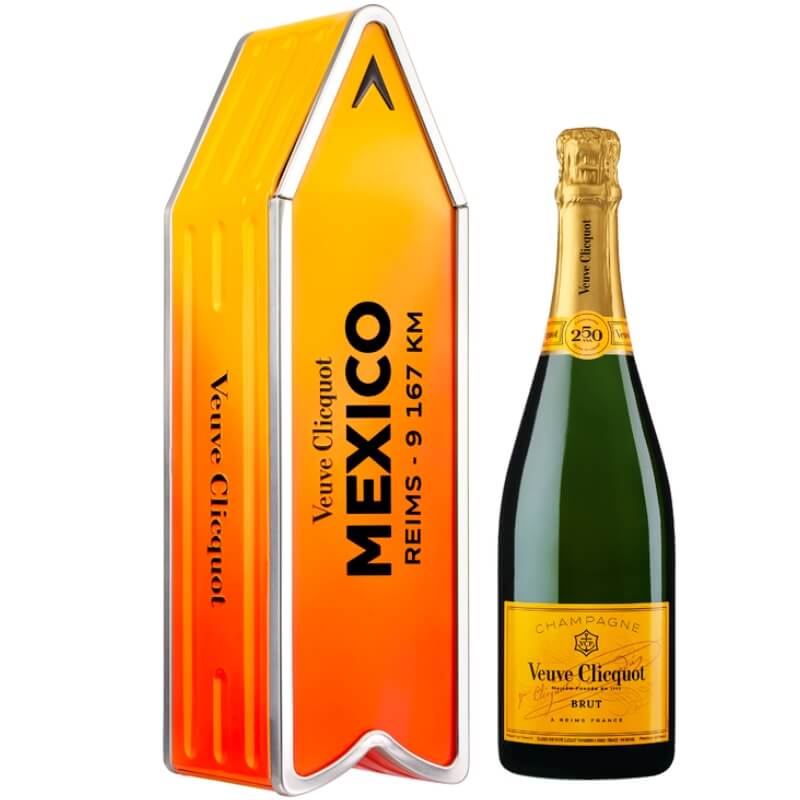 Champagne Veuve Clicquot Brut - Arrow Oranje met gepersonaliseerde tekst