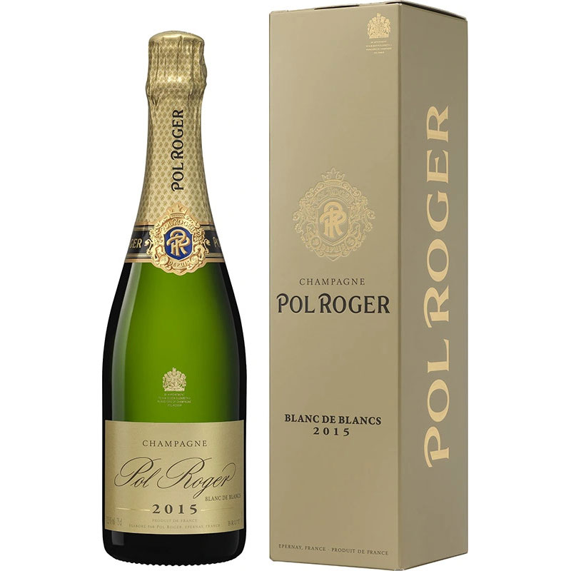 Pol roger Blanc de Blanc 2015 in geschenkverpakking