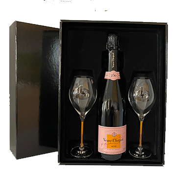 Veuve Clicquot Rosé 75CL in Luxe Geschenkbox met 2 champagneglazen