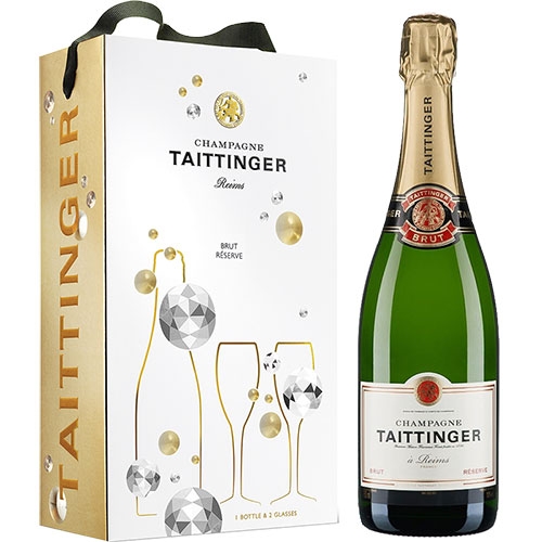 Taittinger brut giftpack 2 glazen