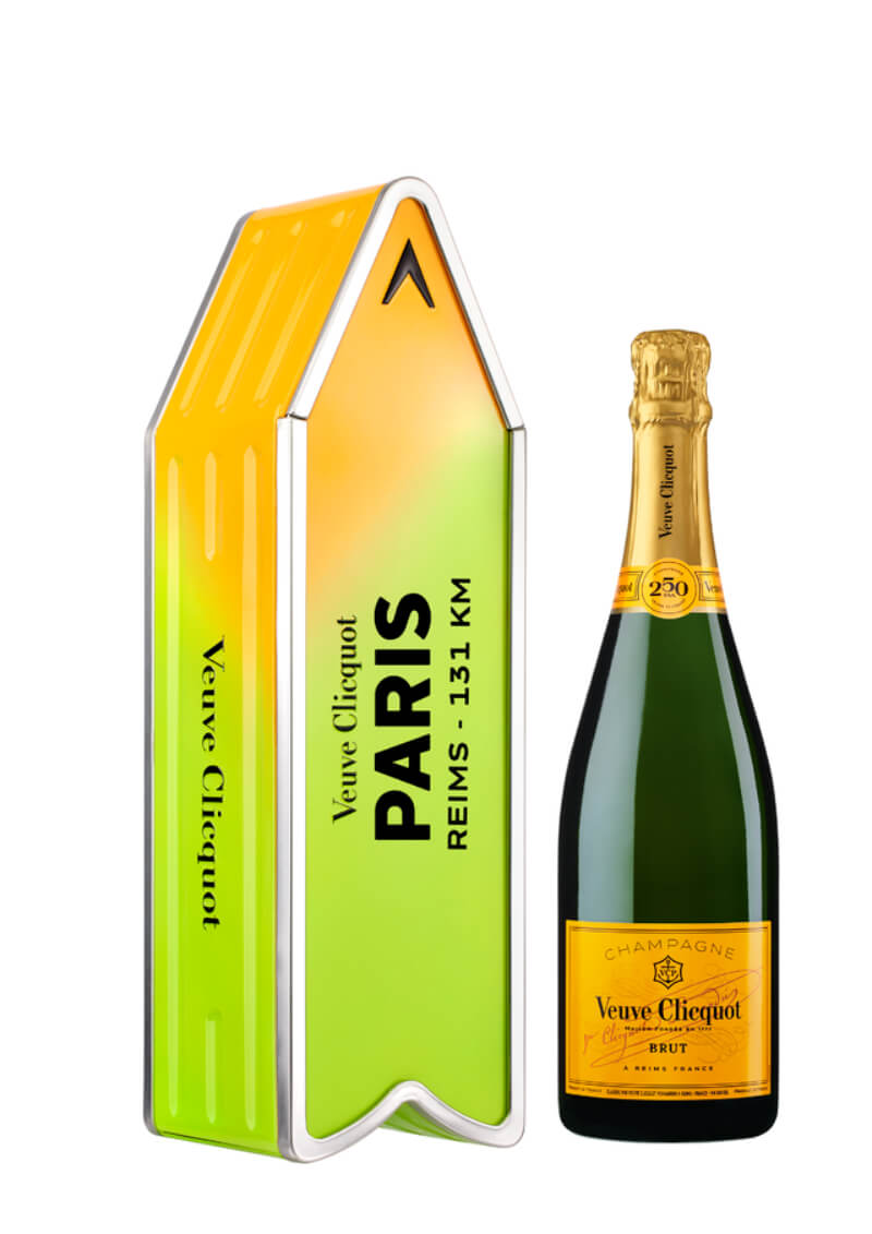 Champagne Veuve Clicquot Brut - Arrow Groen met gepersonaliseerde tekst