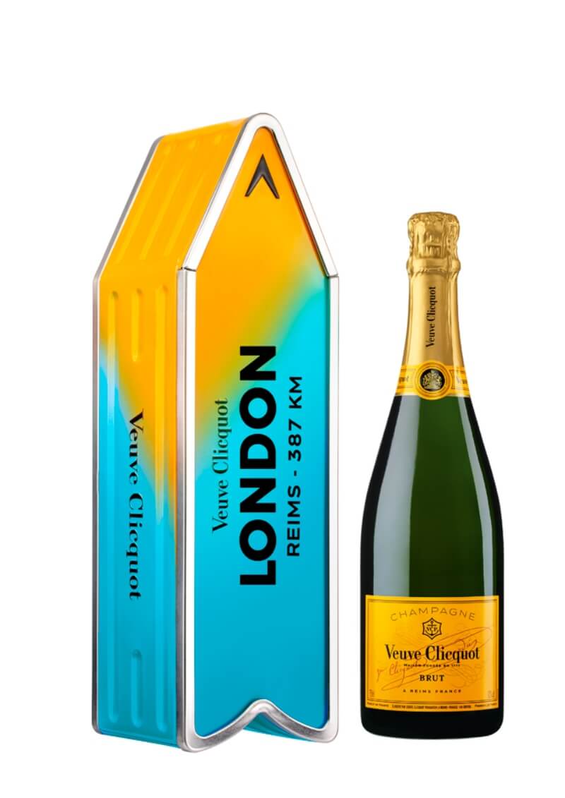 Champagne Veuve Clicquot Brut - Arrow Blauw met gepersonaliseerde tekst