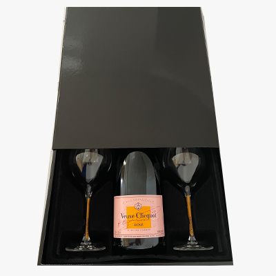 Veuve Clicquot Rosé 75CL in Luxe Geschenkbox met 2 champagneglazen